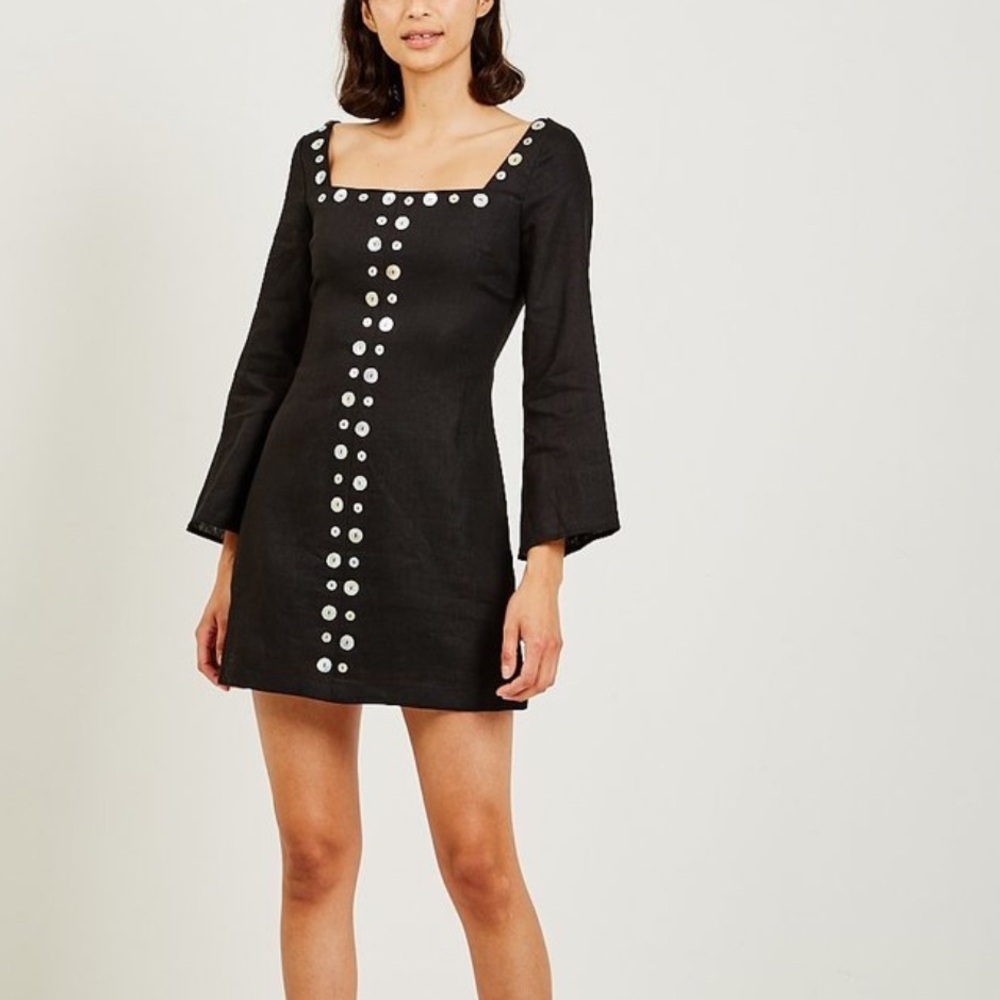 Staud Chiara Linen Button Dress | Size 10